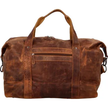 Cestovní taška Kožená cestovní taška světle hnědá - Greenwood Krodis hnědá