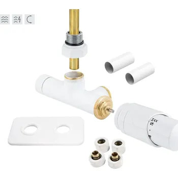 Hlavice pro radiátor Hopa ONE-SADA, universální jednobodový ventil s mosaznou rozetou, Bílá