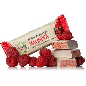 tyčinka NaturalProtein proteinová s kolagenem 50g malina exp. 02/26