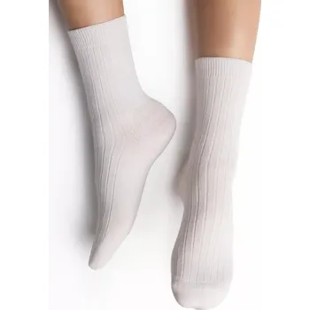 Dívčí tričko Dětské ponožky MERINO WOOL žebrované 130 BRUSHED WHITE 29-31