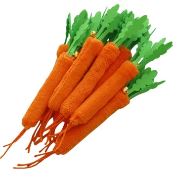 Hračka pro kočku Žvýkací hračka pro kočky 22 cm Tvar mrkve s rolničkou Interaktivní kousací hračka pro koťata i dospělé kočky