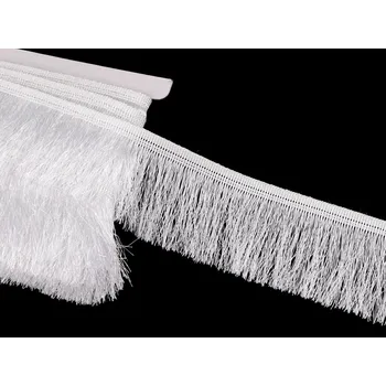 Třásně lesklé šíře 60 mm, střední, 1 bílá