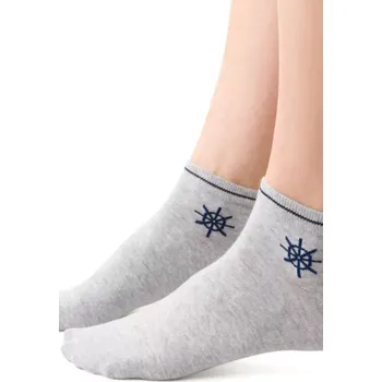 Pánské oblečení DÁMSKÉ NÁMOŘNÍ PONOŽKY 117 MELANŽOVÁ SVĚTLE ŠEDÁ 35-37