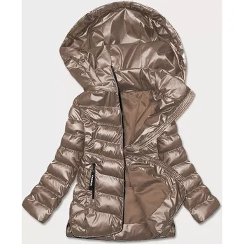 Dámská bunda Prošívaná bunda v kakaové barvě pro přechodné období (BR9790-12) odstíny béžové 50