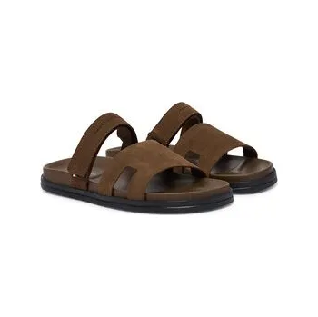 Pánské pantofle Nazouváky Tommy Hilfiger Adjustable Premium Suede Sandal FM0FM05774 Hnědá 43