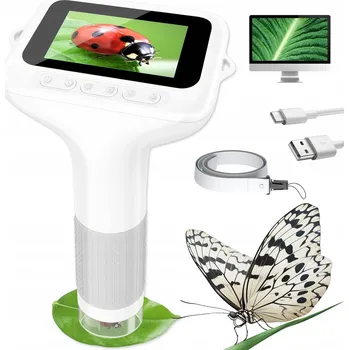 Mikroskop KAPESNÍ DIGITÁLNÍ MIKROSKOP PRO DĚTI S LED A 1000X ZVĚTŠENÍM HD
