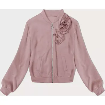 Dámská mikina Růžová úpletová mikina s růžemi (16023) odstíny růžové uni velikost