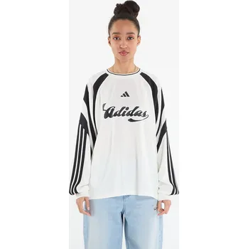 Dámské oblečení Tričko adidas W Her Ls Off White/ Black L