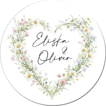 Svatební dekorace Kulatá samolepka 366