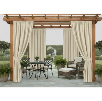 Zahradní stavba Venkovní zahradní závěs s tunýlkem JAMAICA color 16 smetanová, různé rozměry (cena za 1 kus) + dárek úvaz MyBestHome Rozměr: 155x240 cm