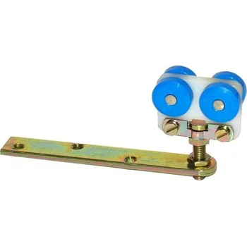 vozík dvojkolečkový plastový pro posuvná a skládací vrata - kladka jednoduchá horizontálně otočná do profilu 30 x 28 x 1,75 mm pro odsuvná nebo skládací vrata a dveře, nosnost 30 kg