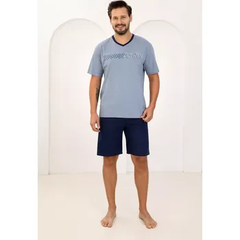 Pánská móda Pyžamo Regina 503 cr/r M-XL W26 pánské Modrá M