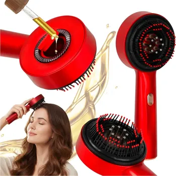 Masážní přípravek KIK Masážní kartáč na vlasy s červeným světlem olejový aplikátor USB