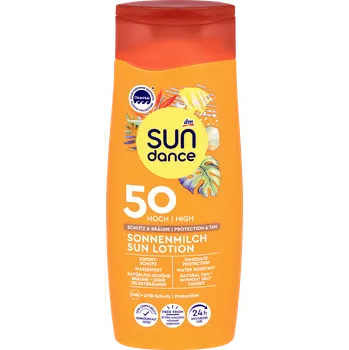 Přípravek na opalování SUNDANCE mléko na opalování OF50 pro podporu zhnědnutí