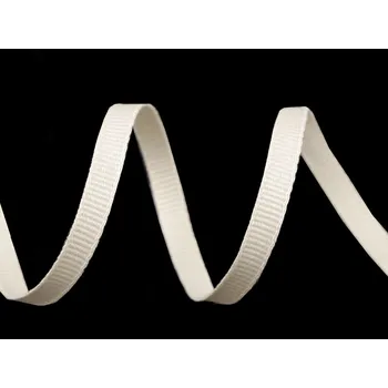 Stuha Rypsová bavlněná stuha / poutko šíře 6 mm, střední, režná světlá