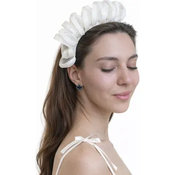 Brož SEEBERGER Bílý dámský fascinátor pro slavnostní příležitosti Velikost: Unisize (S-XL)