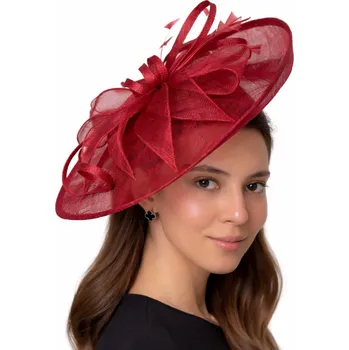 Brož SEEBERGER Fascinátor červený - ozdoba do vlasů Velikost: Unisize (S-XL)