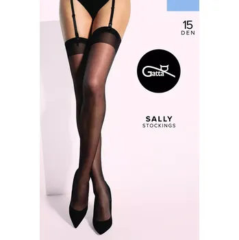 Dámské punčochy Polomatné dámské punčochy k podvazkovému pásu SALLY - 15 DEN daino 1/2