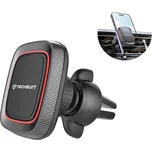Techsuit - Držák do auta MagGrip (S4) - bezpečný magnetický úchyt pro ventilační otvor, otočný o 360°, s kovovými destičkami - černý/červený