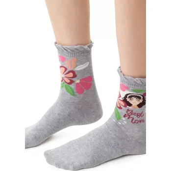 Dámské ponožky 136 MELANŽOVÁ SVĚTLE ŠEDÁ 35-37