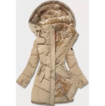 Dámská bunda Dámská prošívaná zimní bunda v pískové barvě (2m-963) odstíny béžové XXL (44)