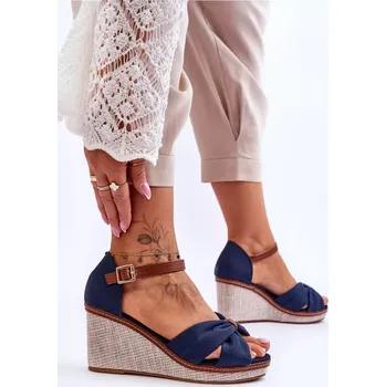Dámské sandále Dámské sandály na klínu námořnická modrá Daphne 40
