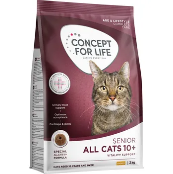 Krmivo pro kočku 3x3kg Concept for Life All Cats 10+ – vylepšená receptura!