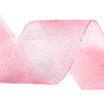 Stuha Monofilová stuha šíře 40 mm, střední, 8 růžová střední