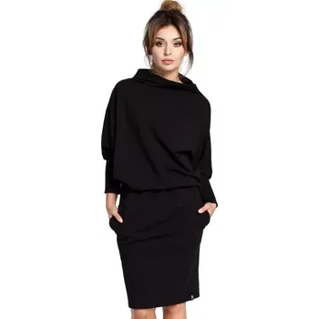 Dámské šaty B032 Šaty s kimonovými rukávy - černé EU 2XL/3XL