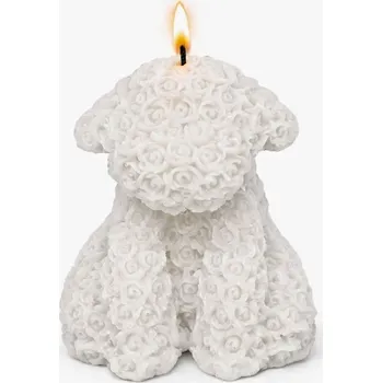 Svíčka Vonná svíčka Ovečka z růží | 130 g | Svíčkománie3D | Barva: Bílá