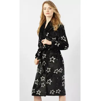 Dámský župan Dámský župan dlouhý Hvězdy černá XL