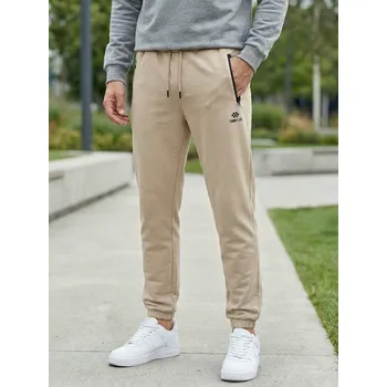 Pánské krémové bavlněné tepláky, VELIKOST M