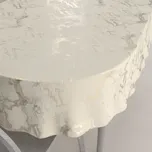 Sametový oválný ubrus Isabela IBL-017 Zlatý/kouřový mramor na smetanovém 100x160 cm