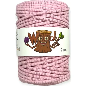 Příze Woody 5 mm – Pudrová růžová (100m)