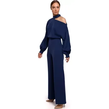 Dámský overall M528 Kombinéza s biskupskými rukávy - tmavě modrá EU S