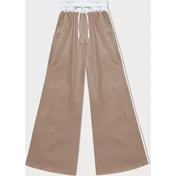 Dámské kalhoty Volné dámské kalhoty v karamelové barvě s lampasy (764ART) odstíny béžové uni velikost