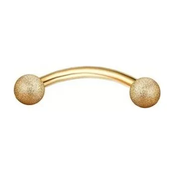 Piercing Zlatý zahnutý piercing z nerezové oceli 8 x 1,2 mm Se zlatými třpytivými kuličkami Elegantní banánkový šperk