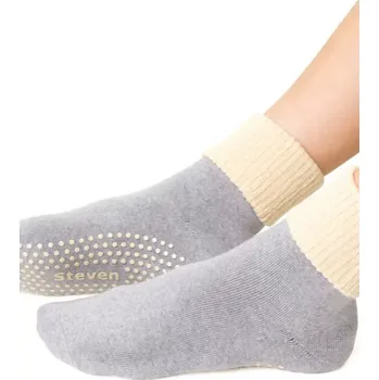 Dámské ponožky s protiskluzovou úpravou ABS 126 MELANŽOVÁ SVĚTLE ŠEDÁ 35-37