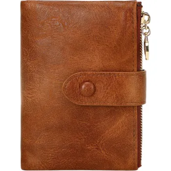 Peněženka Dámská rozkládací peněženka 13 x 9 x 3 cm Umělá kůže Velká kapacita na kreditní debetní a věrnostní karty Elegantní provedení hnědá