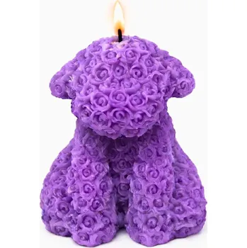 Svíčka Vonná svíčka Ovečka z růží | 130 g | Svíčkománie3D | Barva: Fialová