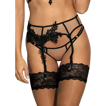 Dámské erotické prádlo Podvazkový pás V-8842 béžovo-černý - Axami M