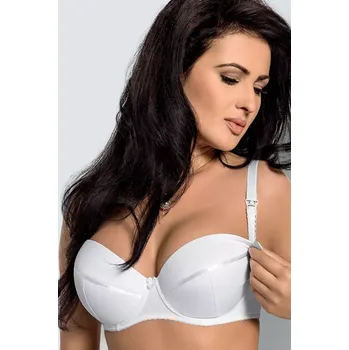 Těhotenská podprsenka Dámská kojící podprsenka MK-01 Ana white - GORSENIA Bílá 80/B