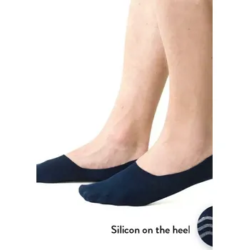 PÁNSKÉ BAVLNĚNÉ PONOŽKY SE SILIKONEM 058 tmavě modrá 44-46