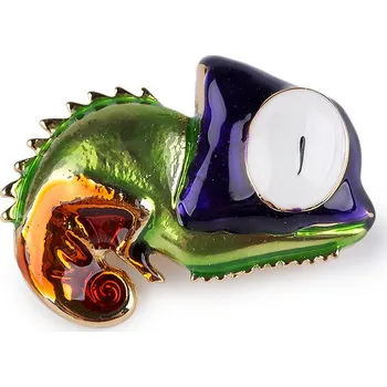 Šperk Brož žába, chameleon