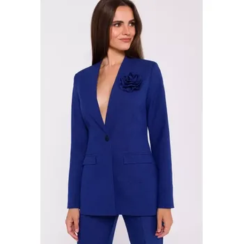 Dámské sako S370 Květinové sako - modré EU L