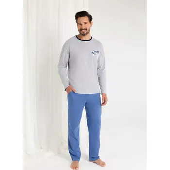 Pánská móda PÁNSKÉ PYŽAMO 484 J/25 bledá melanž XL
