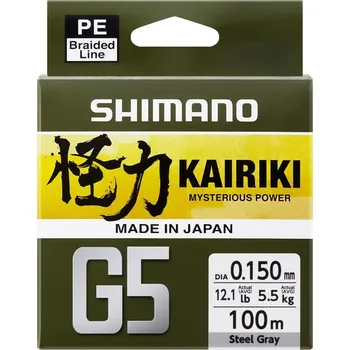 Rybářská šňůra Pletená Šňůra Shimano Kairiki G5 Steel Grey 150m 0,23mm/12,9kg