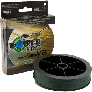 Rybářská šňůra Pletená Šňůra PowerPro Sup 8 Slick V2 Moss Green 135m 0,28mm/20kg