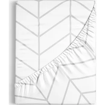 Prostěradlo Bavlněné napínací prostěradlo - Šedý cikcak na bílém 120 x 200 cm