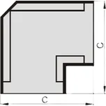 UP 60040 Plochý úhel pro lištu EIP 60040